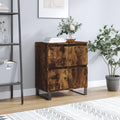 Das Sideboard misst 60 x 35 x 70 cm in Dunkelbraun
