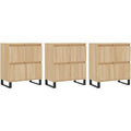 Ein Metallgestell und Holzoptik an dem Sideboard