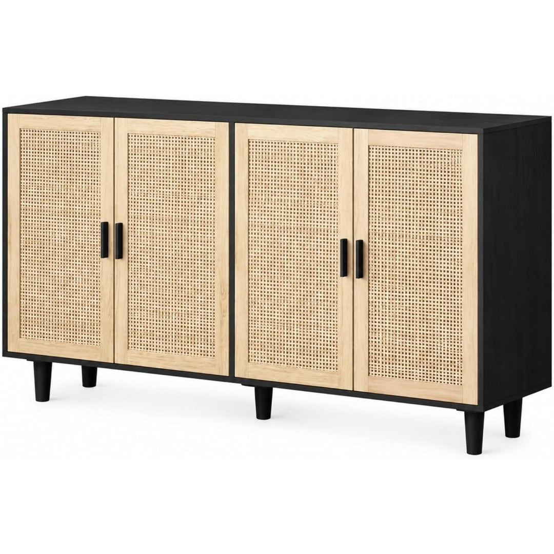 Sideboard mit Flechtoptik und 4 Tueren
