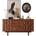 Das Sideboard vereint Schubladen mit Holzoptik