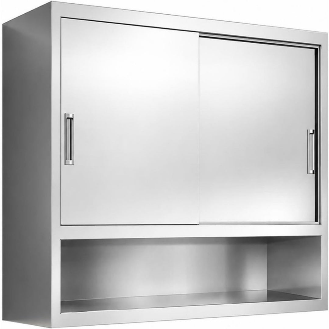 Schiebetueren praegen den Wandschrank aus Metall