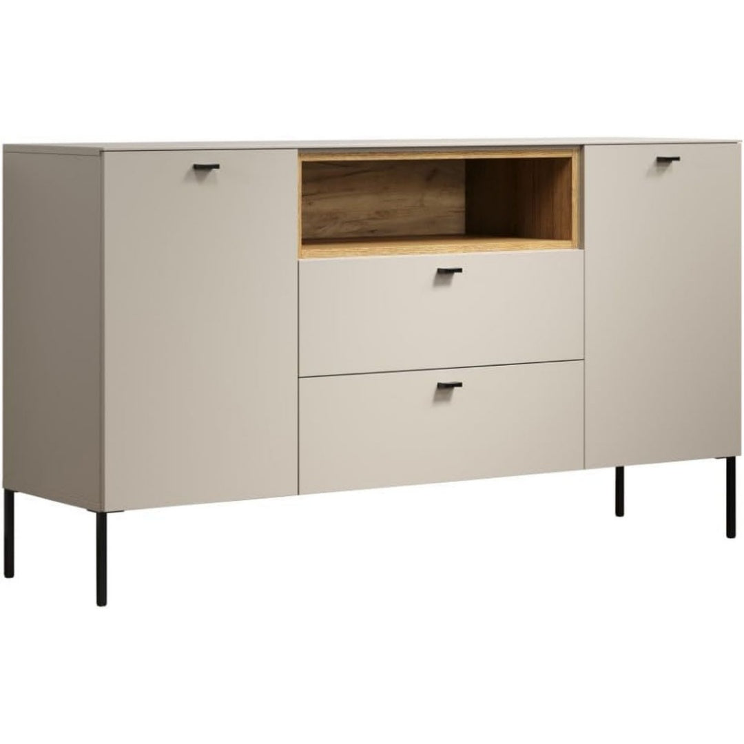 Sideboard mit sanft schliessenden Fronten und Metallgriffen