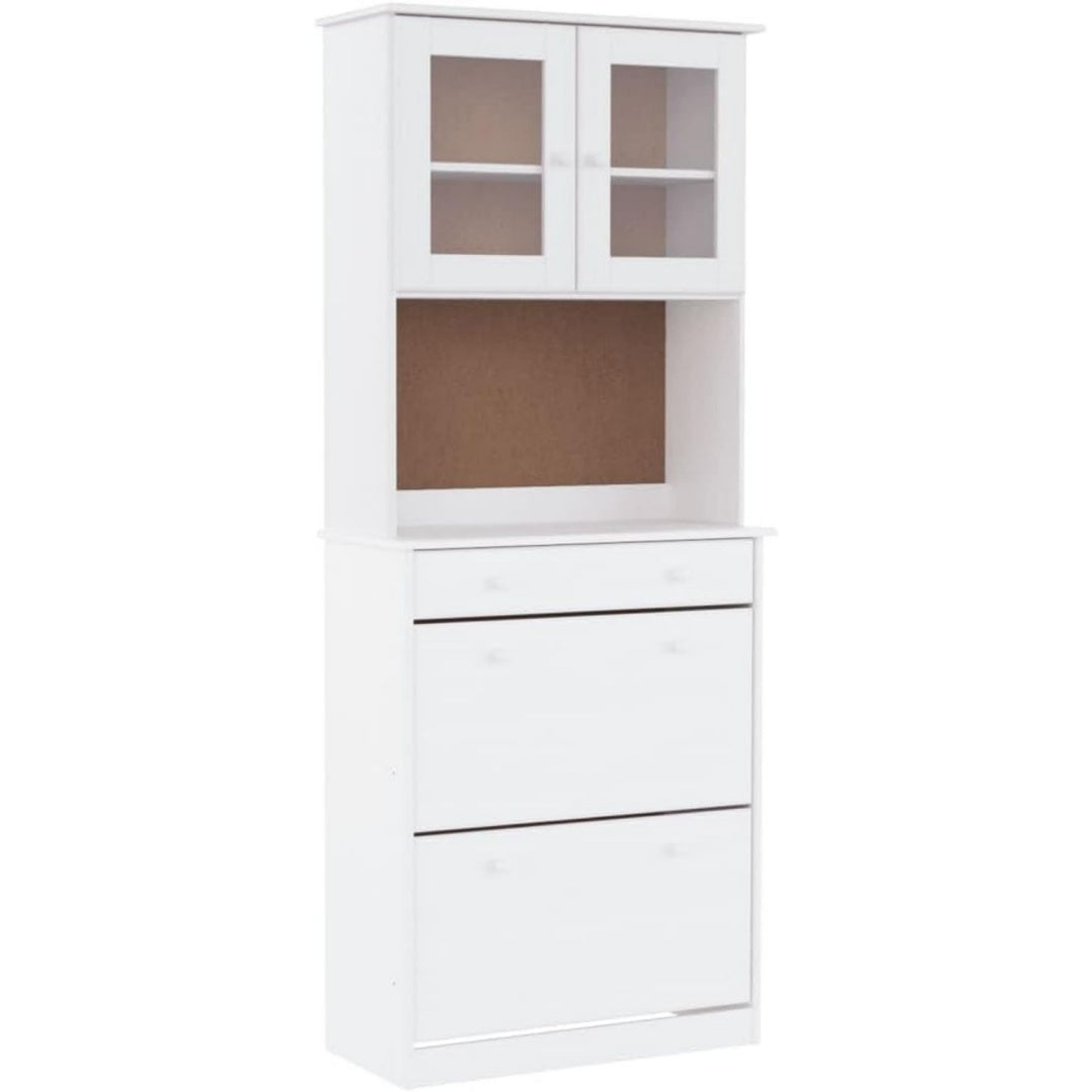Sideboard aus Samt und Kiefernholz