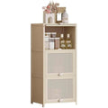 Flechtoptik praegt das Sideboard in Creme