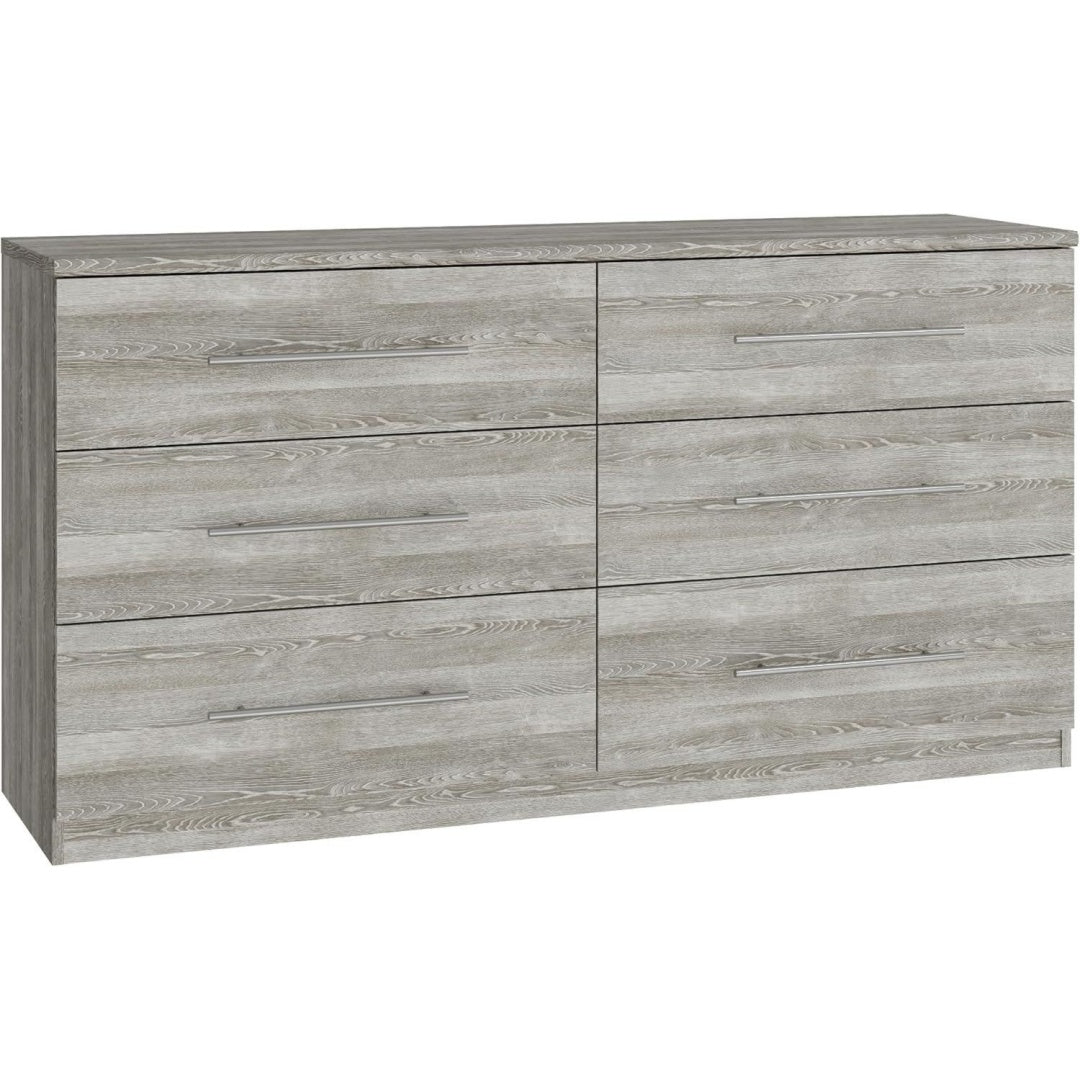 Sideboard verbindet 6 Schubladen und Holzoptik